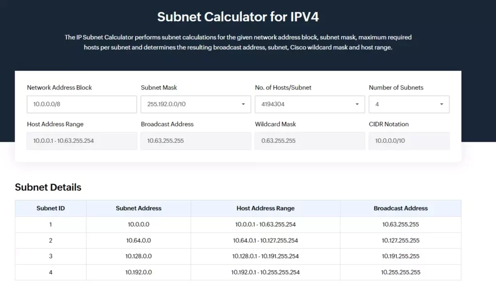 Subnet Calculator