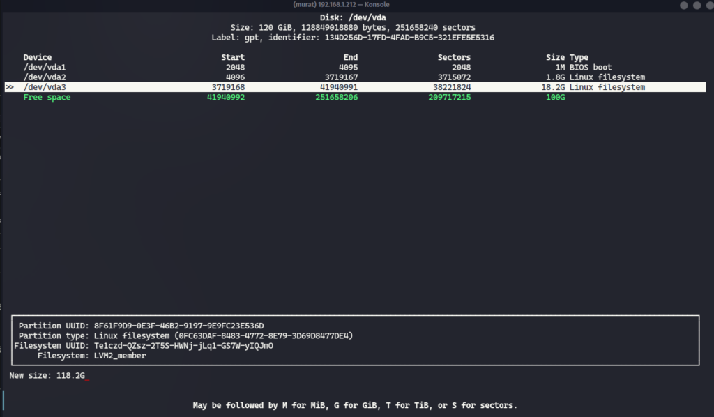 Linux'da Disk Genişletme İşlemi